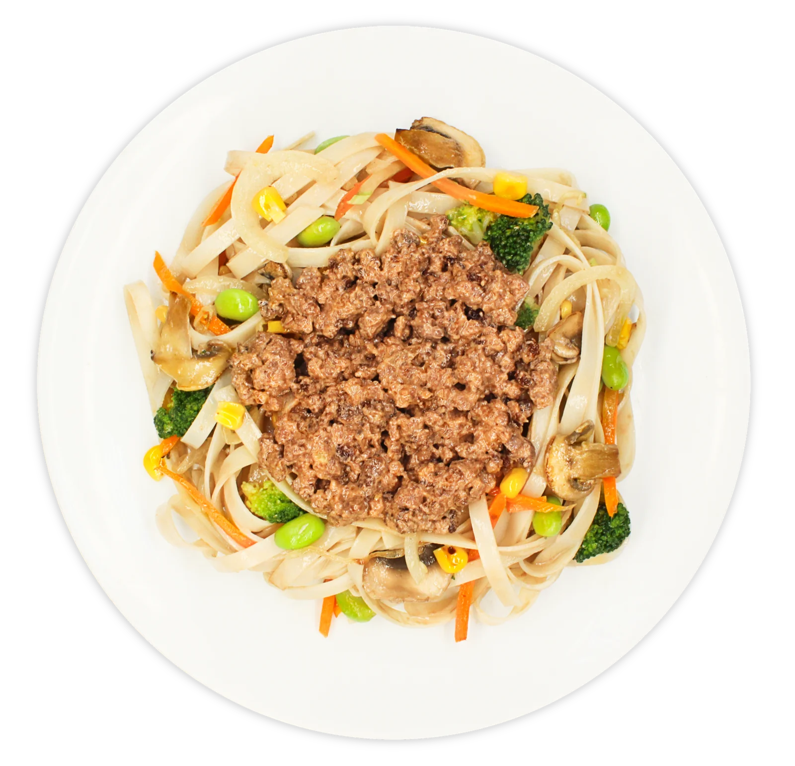 Bolognese rice noodles with ground beef