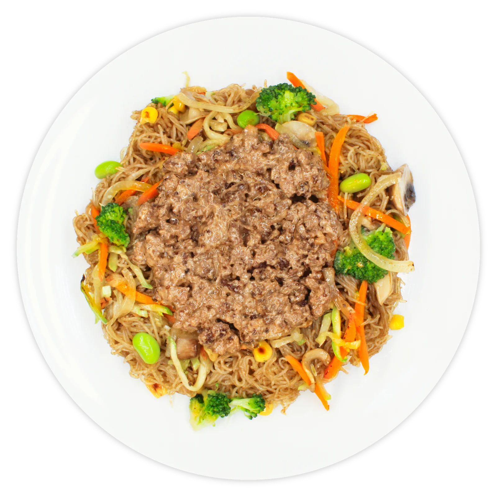 Лапша Болоньезе стеклянная с говяжим фаршем