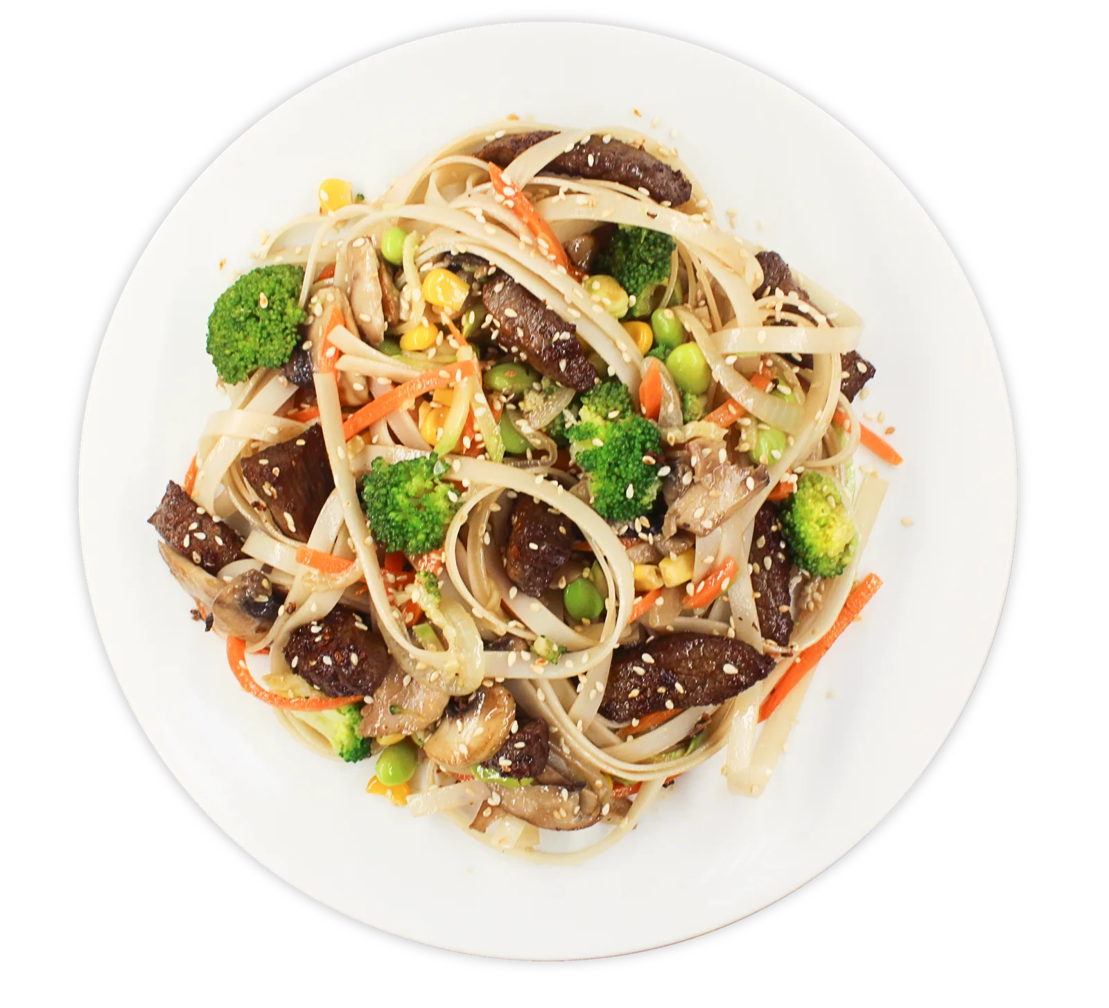 Rice noodles with beef