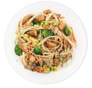 Лапша рисовая с курицей