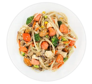 Rice noodles with seafood