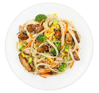 Rice noodles with pork