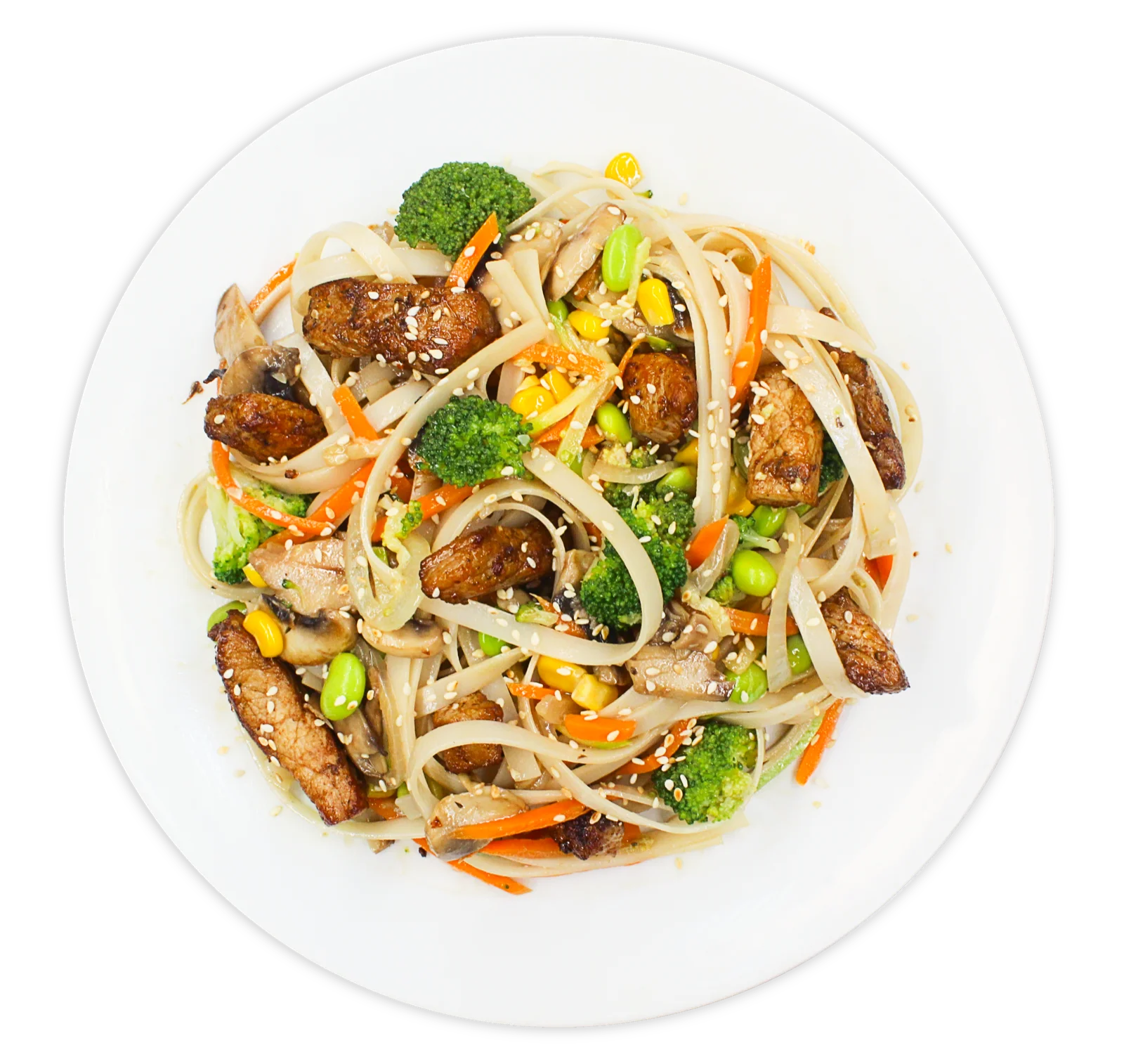 Rice noodles with pork