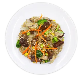 Funchoza noodles with beef