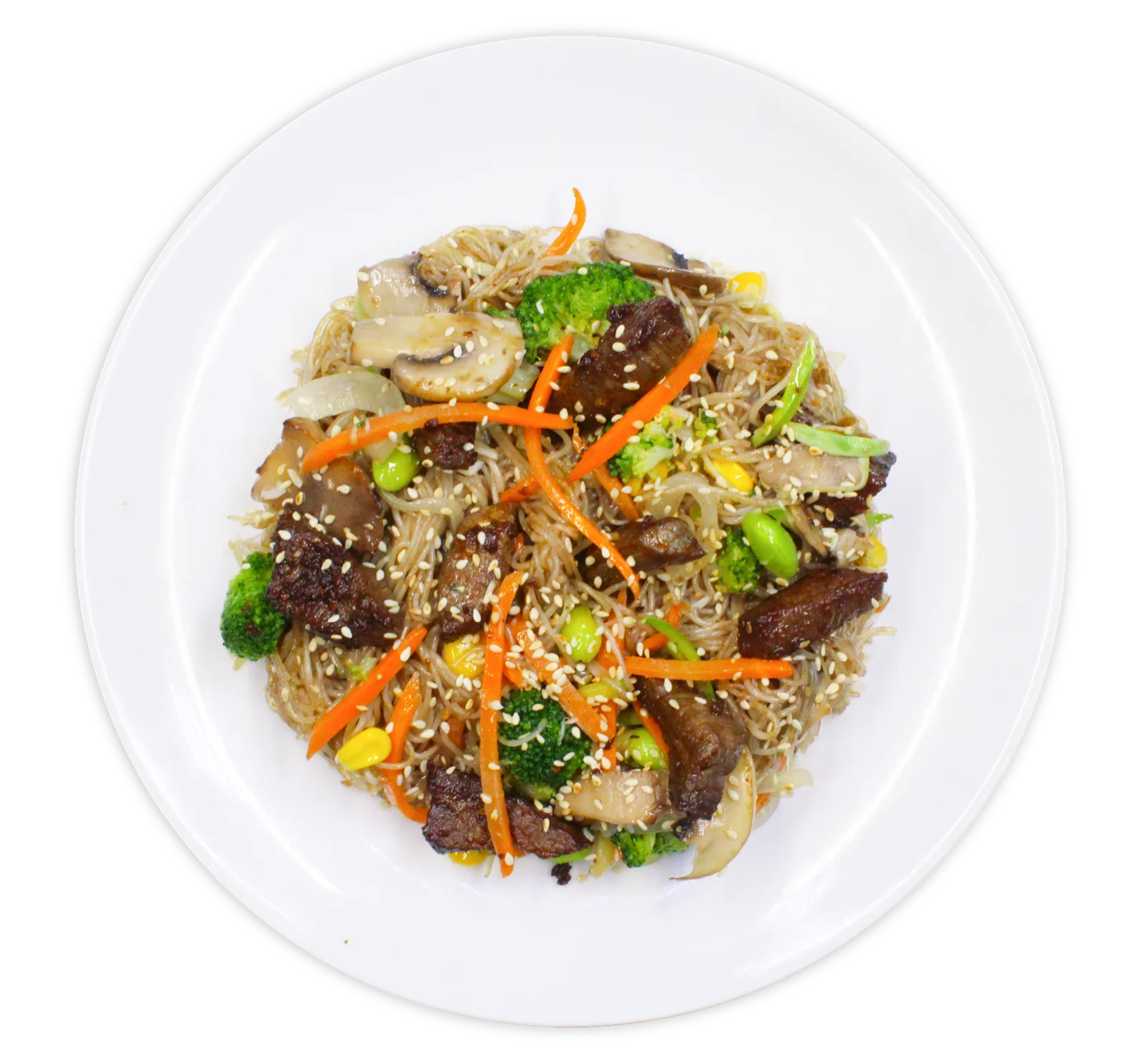 Funchoza noodles with beef