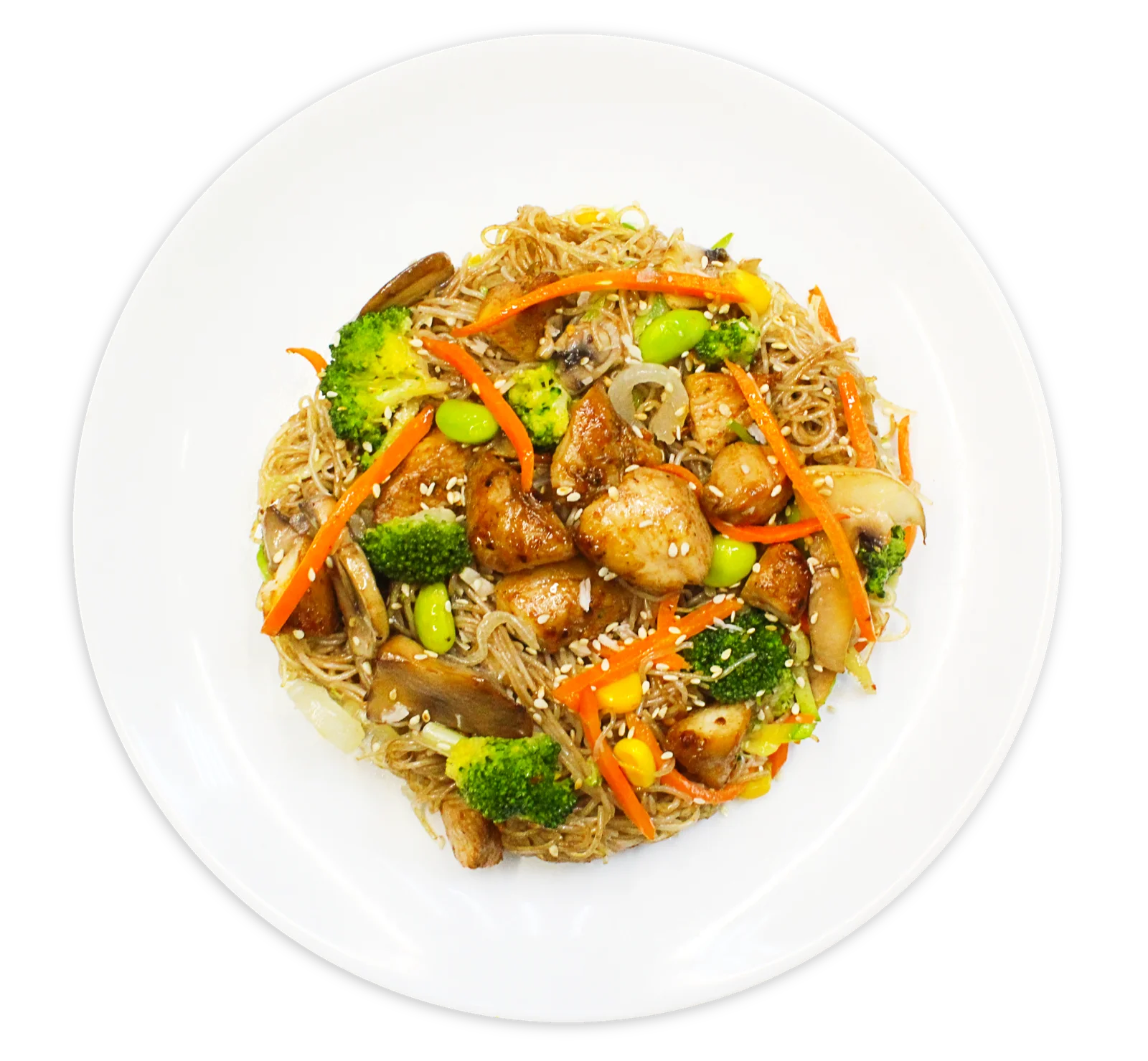 Funchoza noodles with chicken