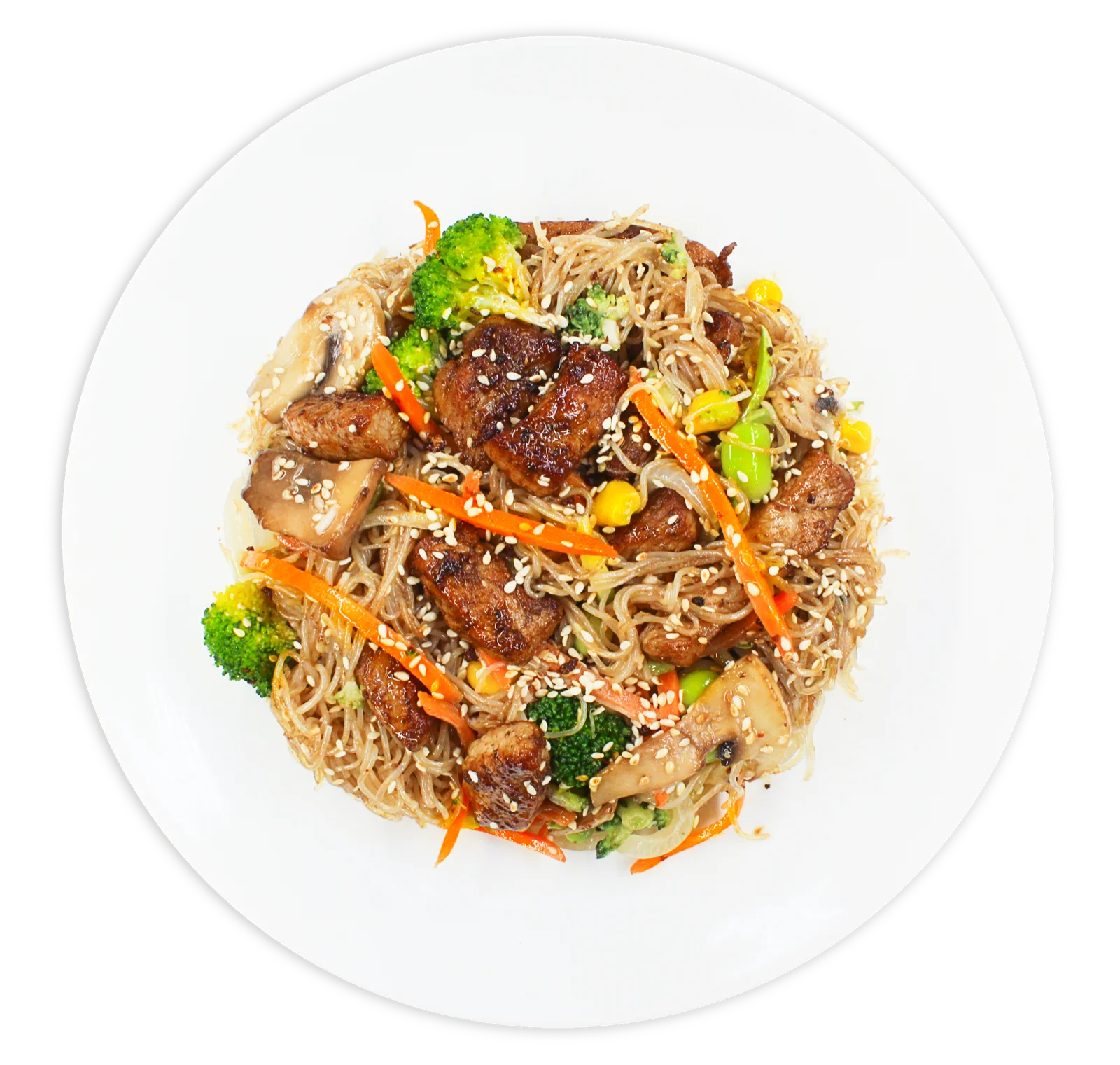 Funchoza noodles with pork