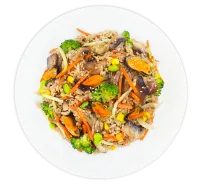 Rice with mussels in sauce