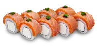 Philadelphia with fried salmon