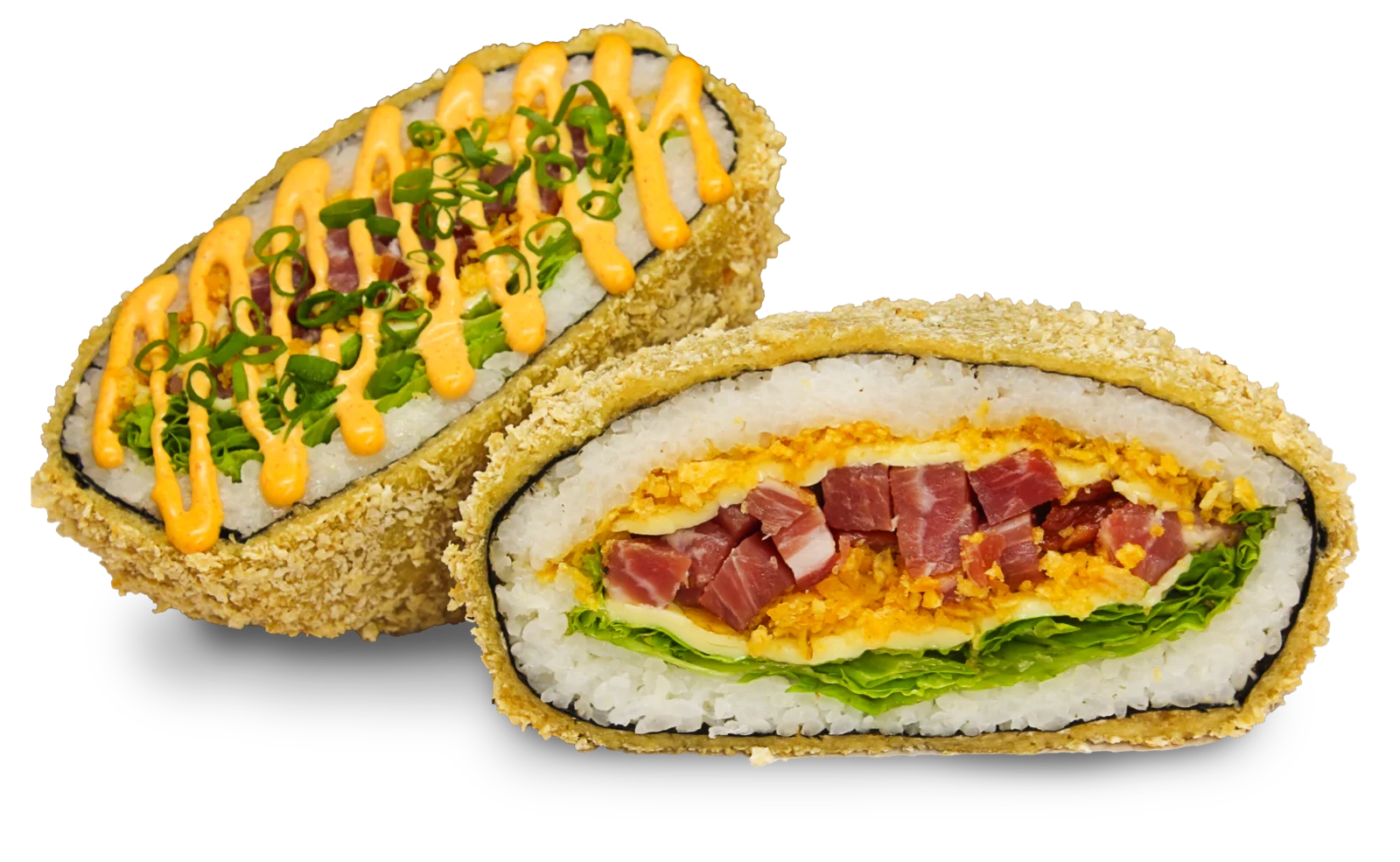 Sushi burger Namuro with bacon