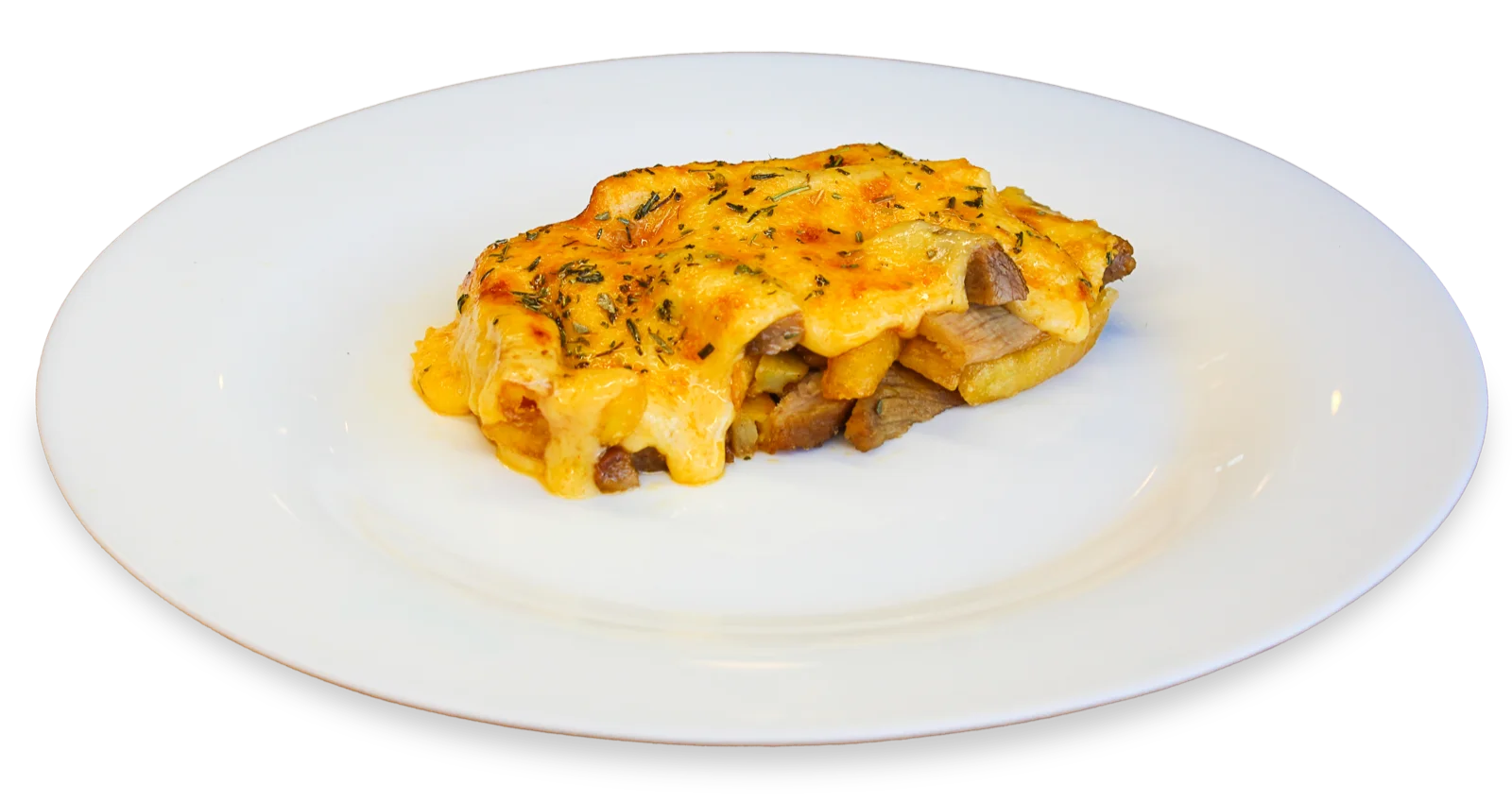 Baked potatoes with pork