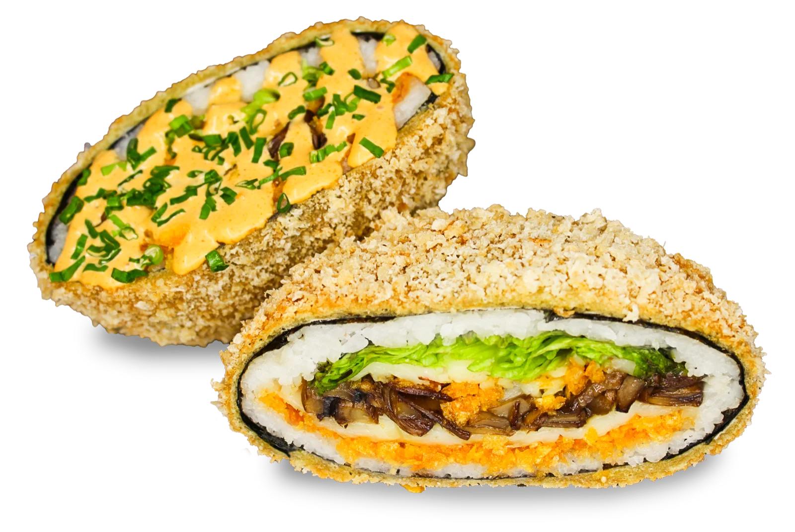 Sushi burger Namuro with mushrooms